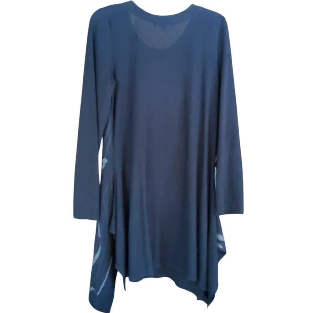 MINKAS Black Long Sleeve Tunic with Asymmetrical Hem and Relaxed Fit - Picture 9 of 9